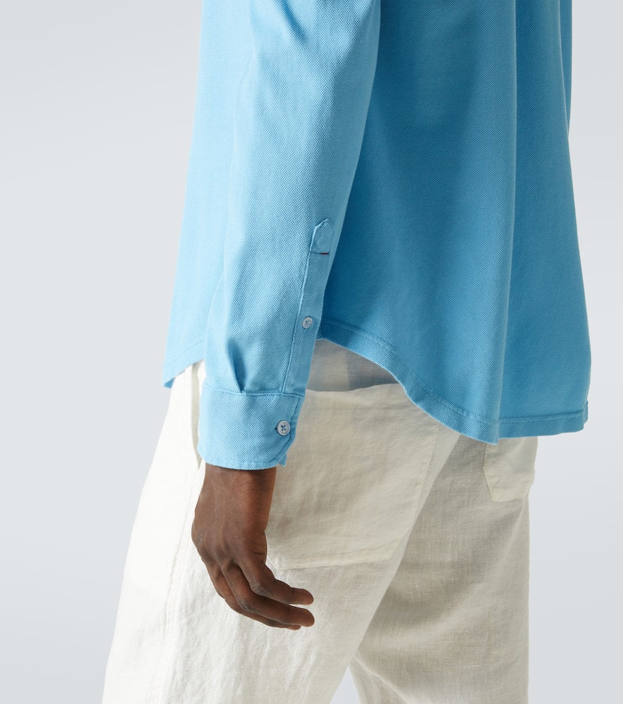 Orlebar Brown Giles Cotton Piqué Shirt In Blue