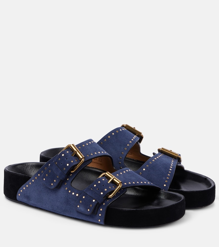 Isabel Marant Studded Design Suede Leather Sandals In Blue