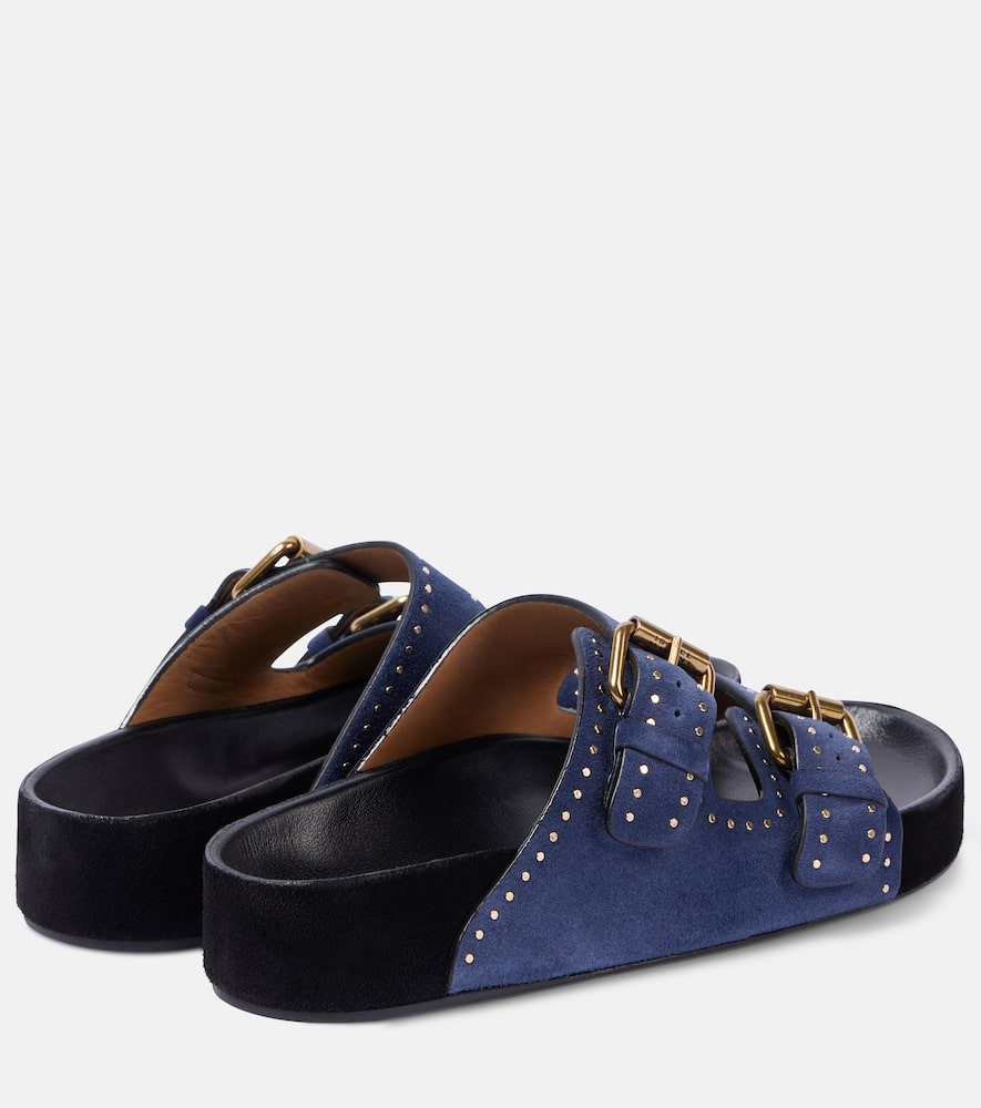 Isabel Marant Studded Design Suede Leather Sandals In Blue