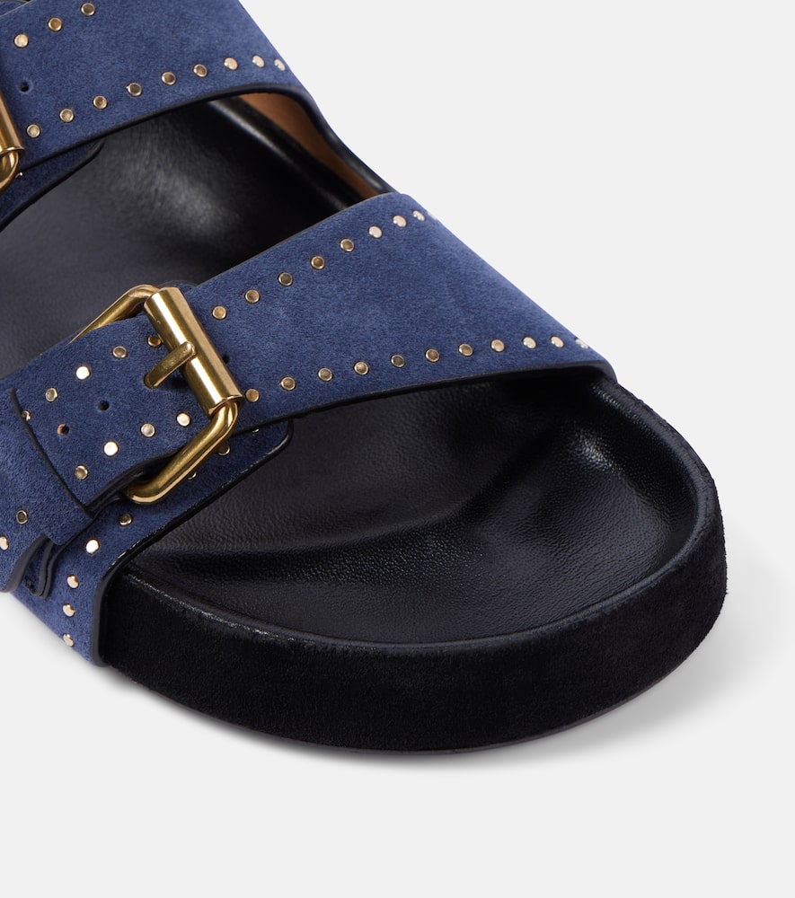 Isabel Marant Studded Design Suede Leather Sandals In Blue