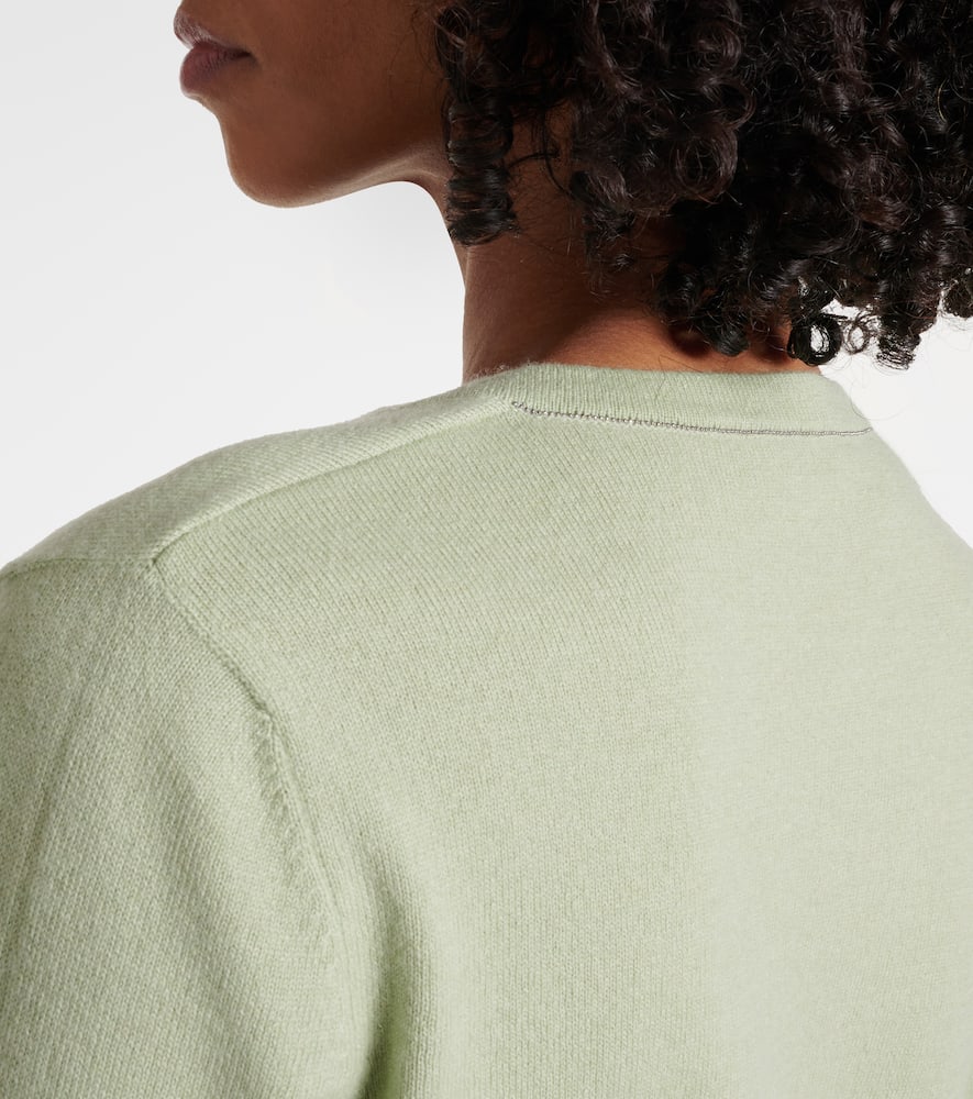 Brunello Cucinelli Monili Cashmere Sweater In Green