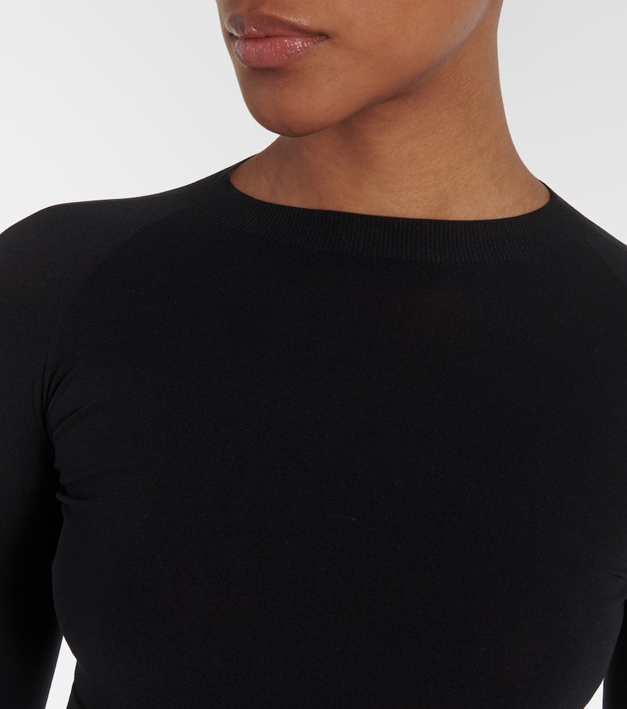 Alaïa Alaia Womens Noir Alaia Slim-fit Cropped Wool-blend Cardigan In Black