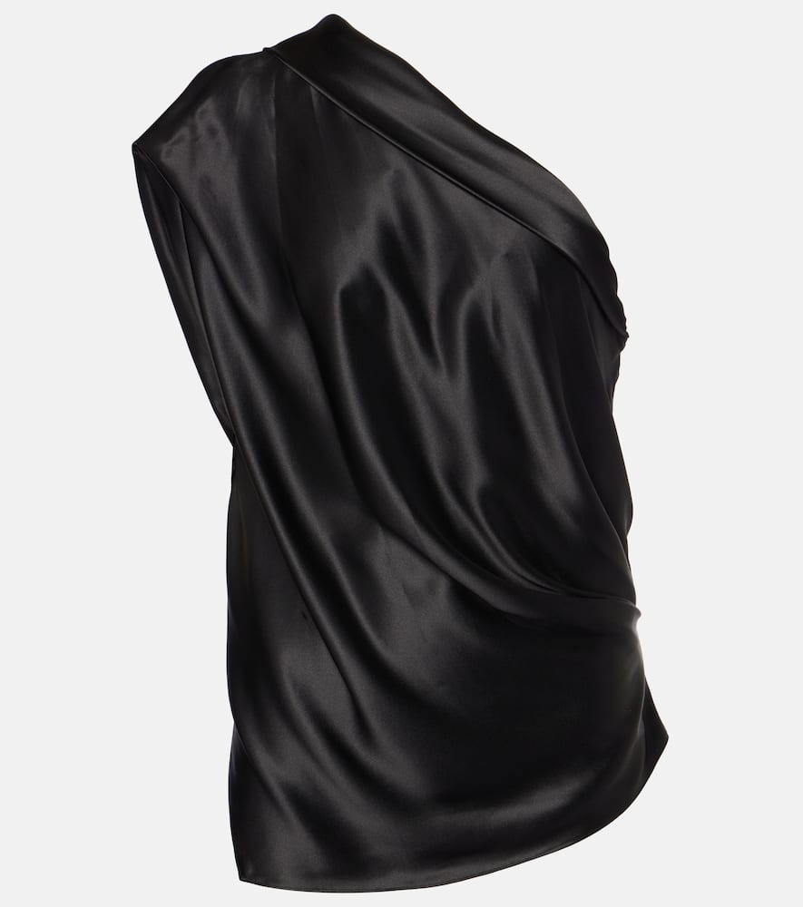Asymmetric silk top