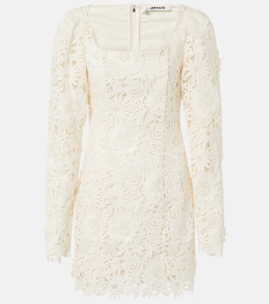 Bridal floral-appliqué minidress
