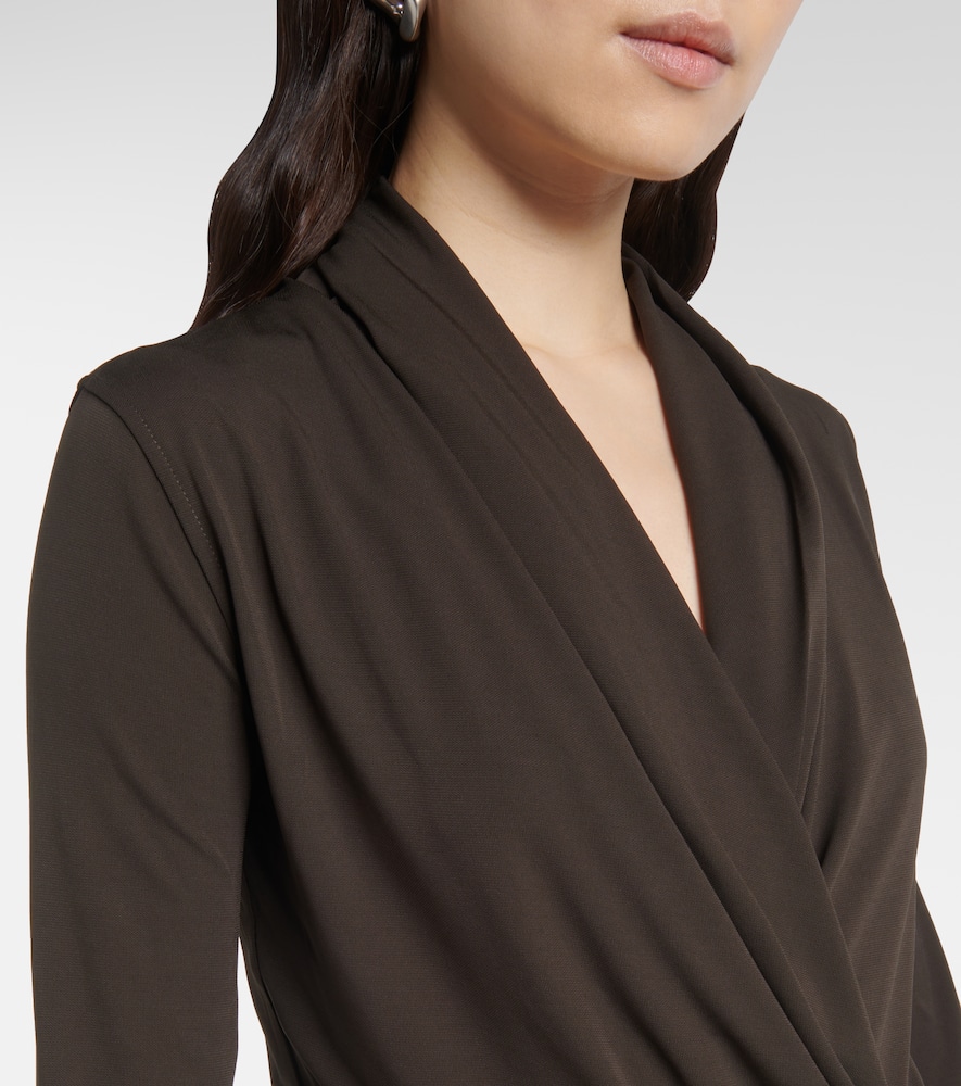 Totême Toteme Women Black Fluid Jersey Overlapped Top In Grey