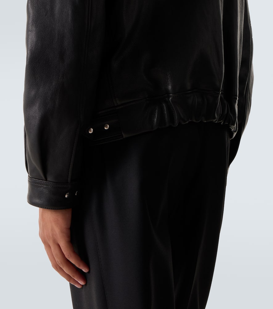 Alexander Mcqueen Studded Leather Aviator Jacket In Black