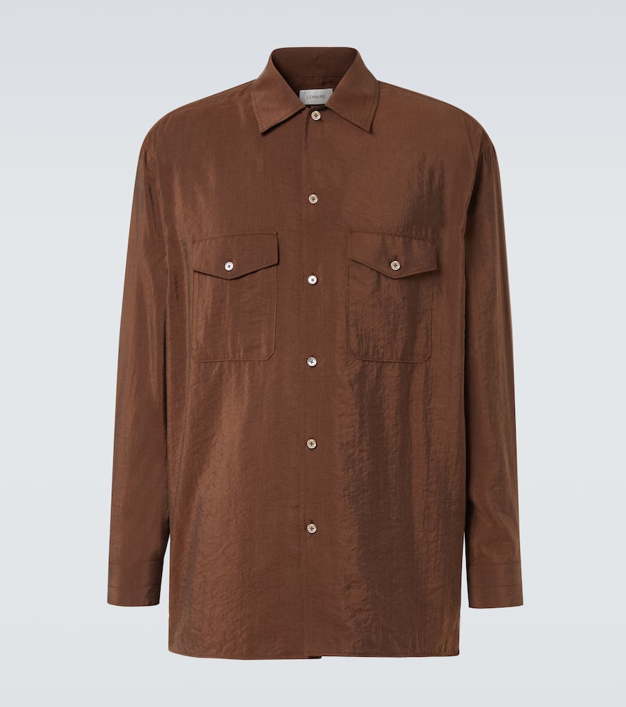 Lemaire Silk-blend Shirt In Brown