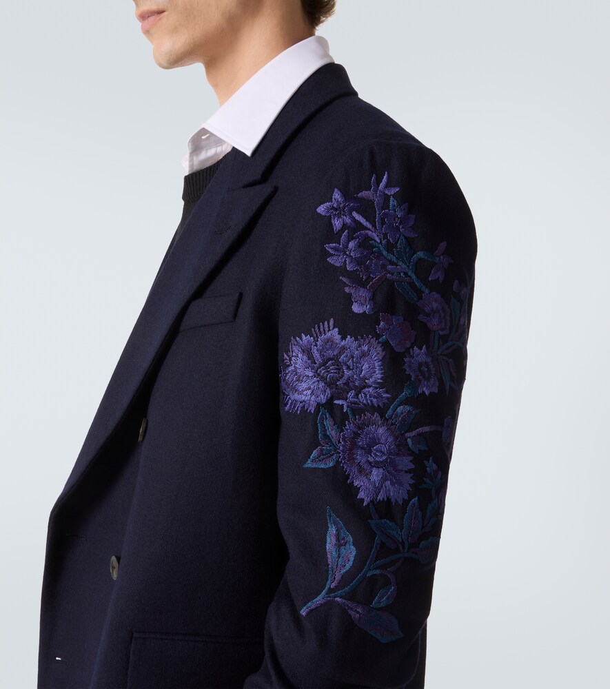  Dries Van Noten Dries Van Noten Floral Double-breasted Wool Coat 