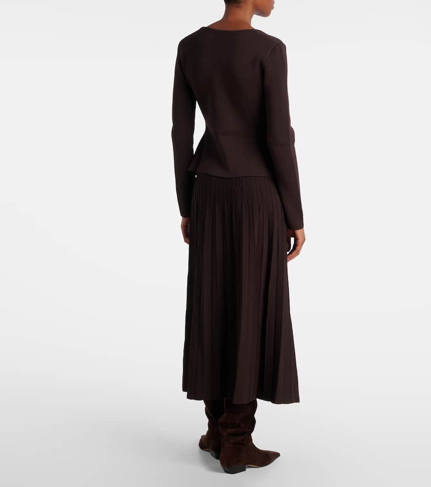 Staud Rachela Knit Button-front Top In Brown