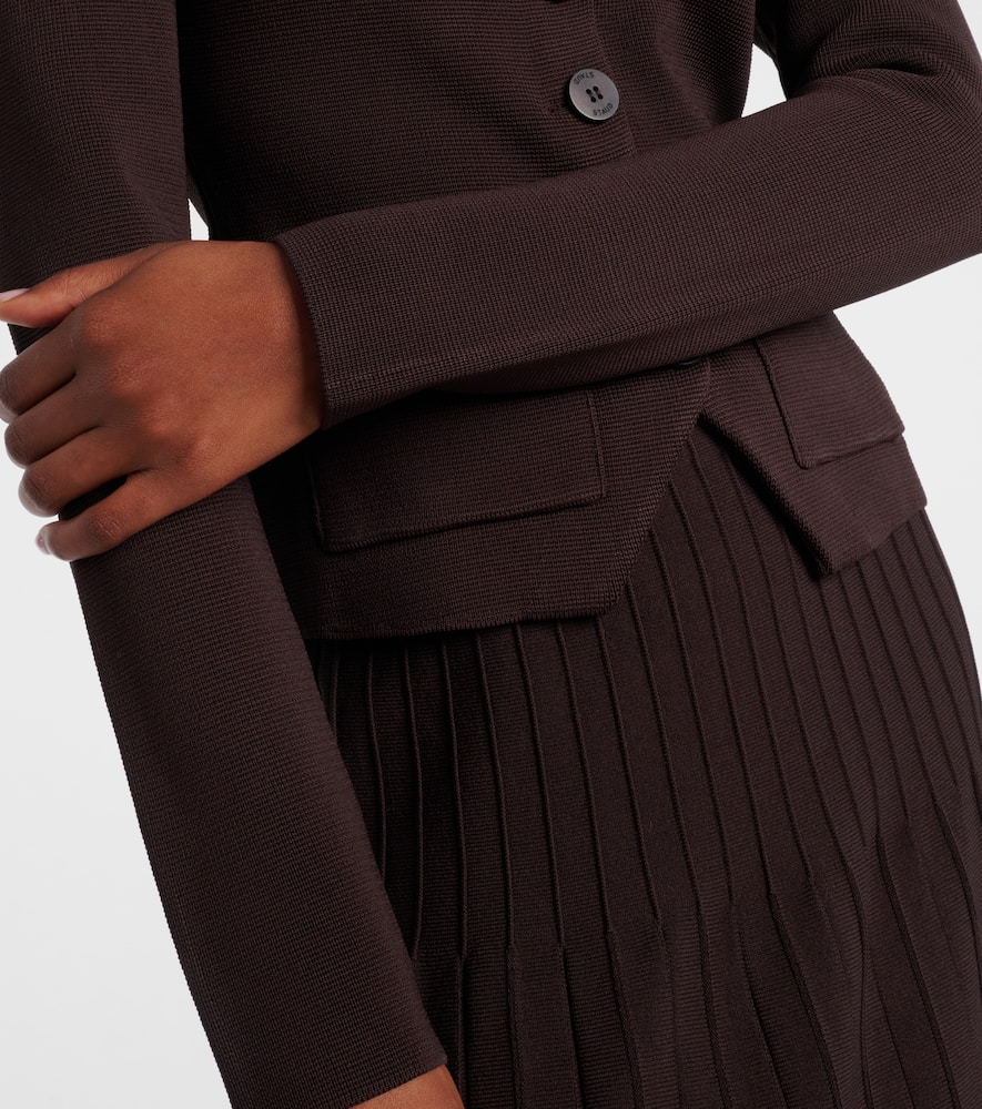 Staud Rachela Knit Button-front Top In Brown