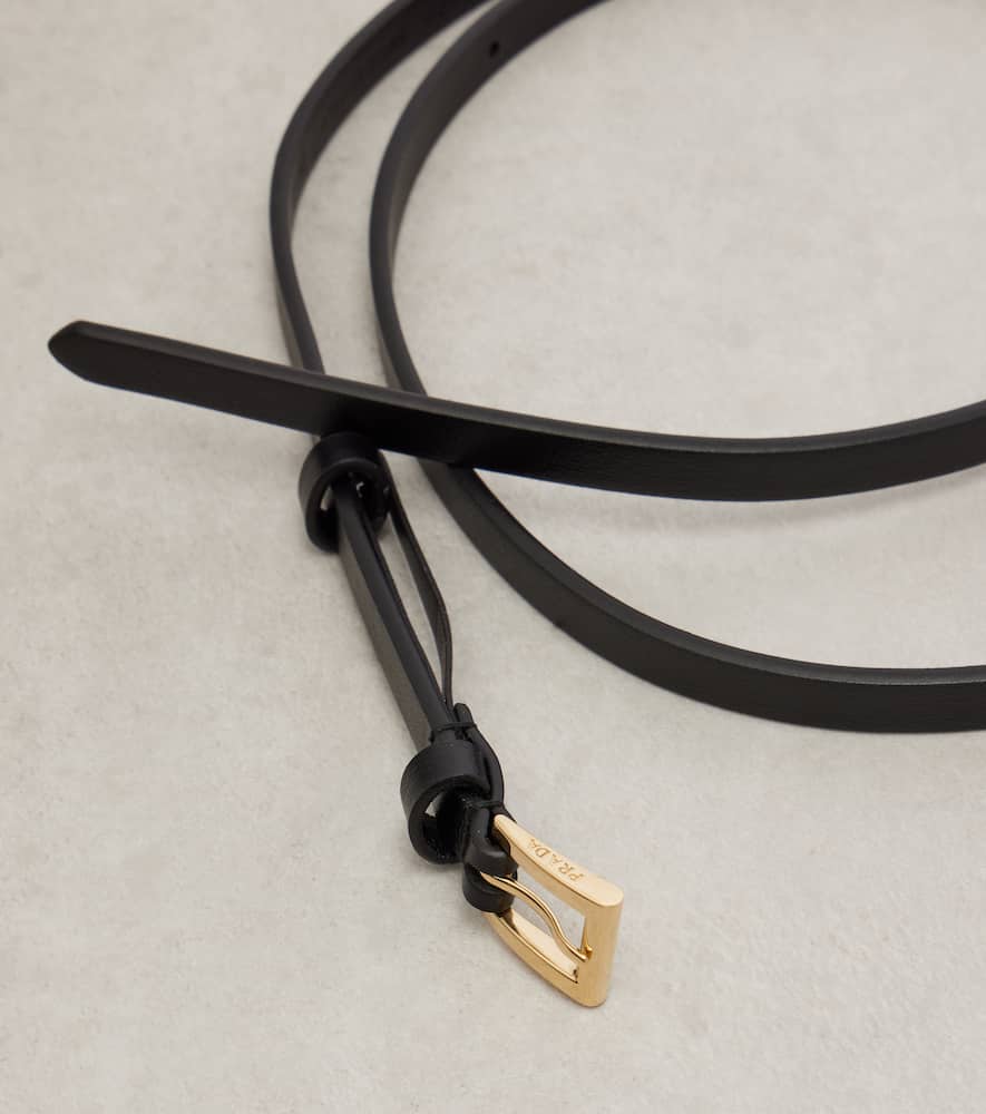 Prada Leather Belt In Black