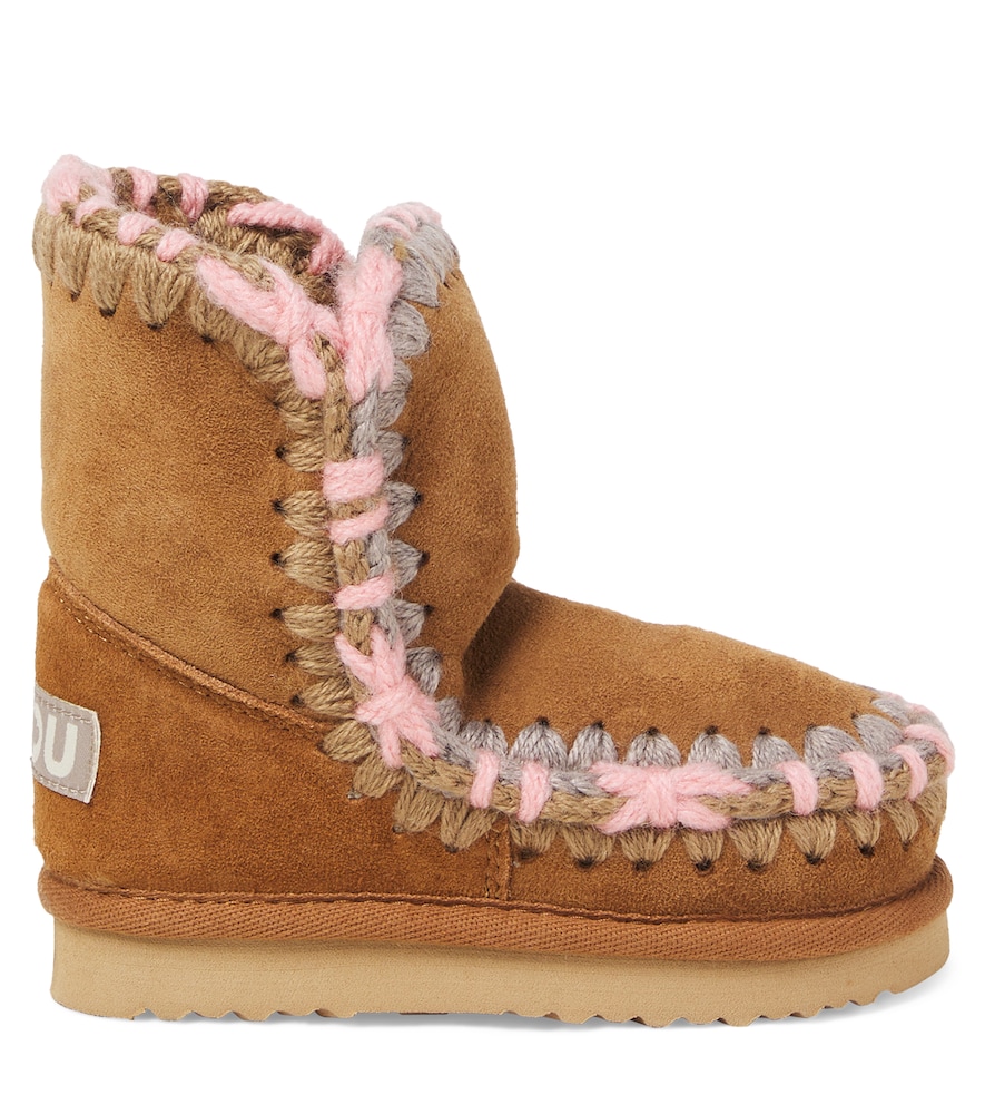  Mou Kids Mou Kids Botas De Ante Con Borrego Bordadas 