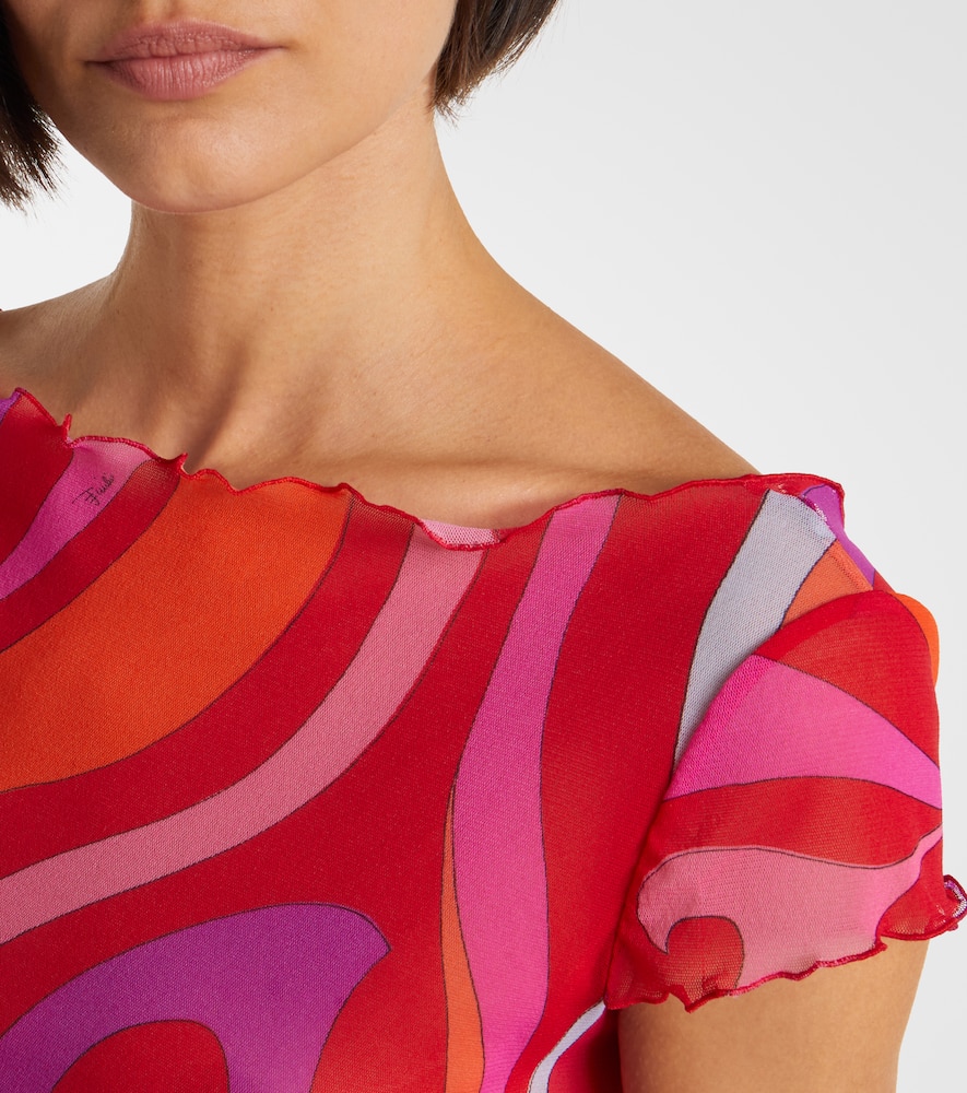 Pucci Marmo Mesh Top In Multi