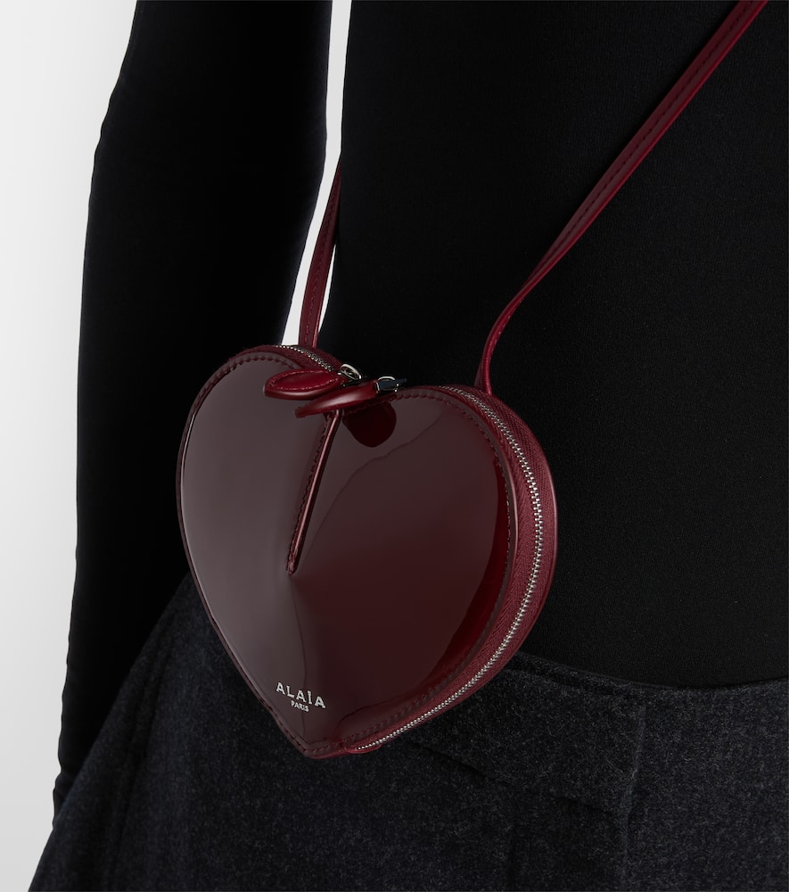 Alaïa Le Caur Patent Leather Shoulder Bag In Purple