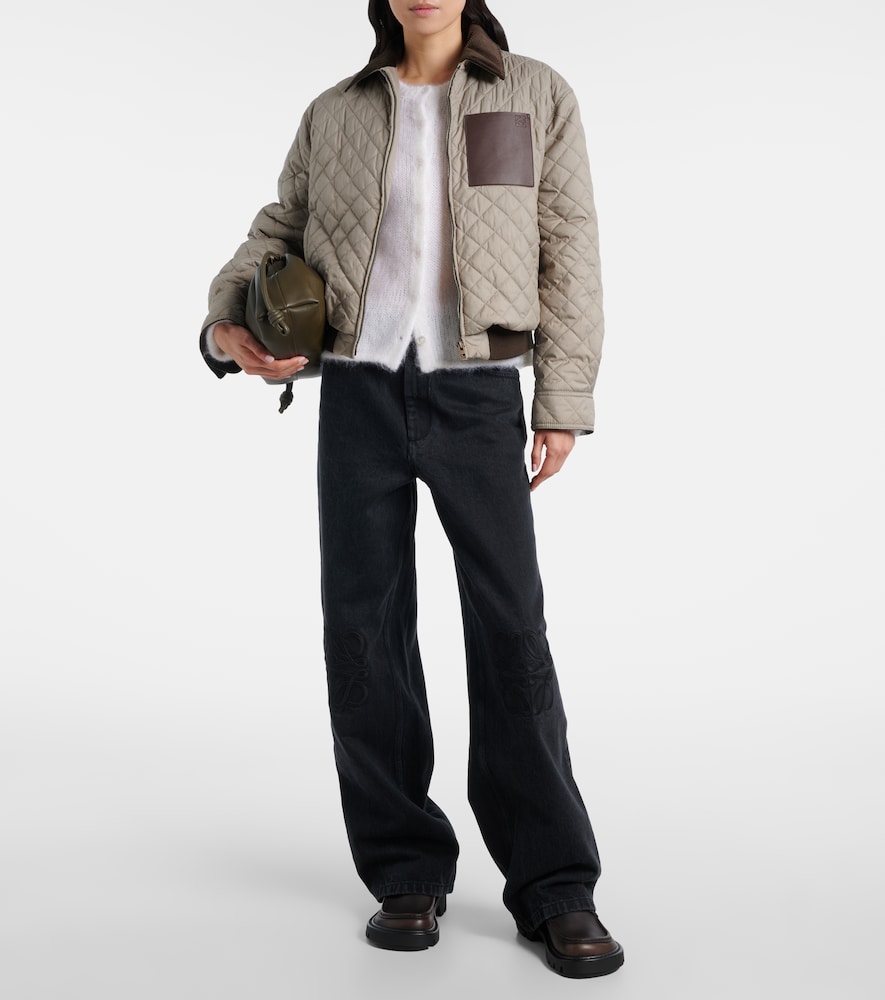  Loewe Loewe Anagram Leather-trimmed Quilted Jacket 