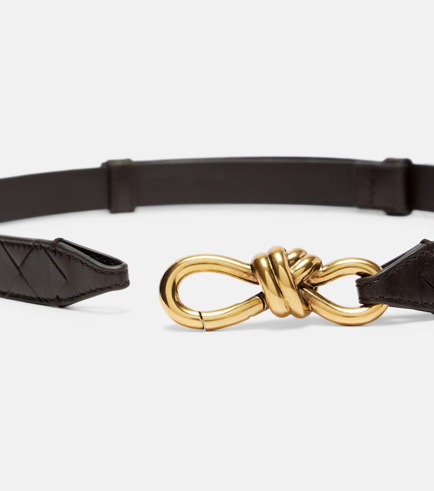  Bottega Veneta Bottega Veneta Knot Intrecciato Leather Belt 