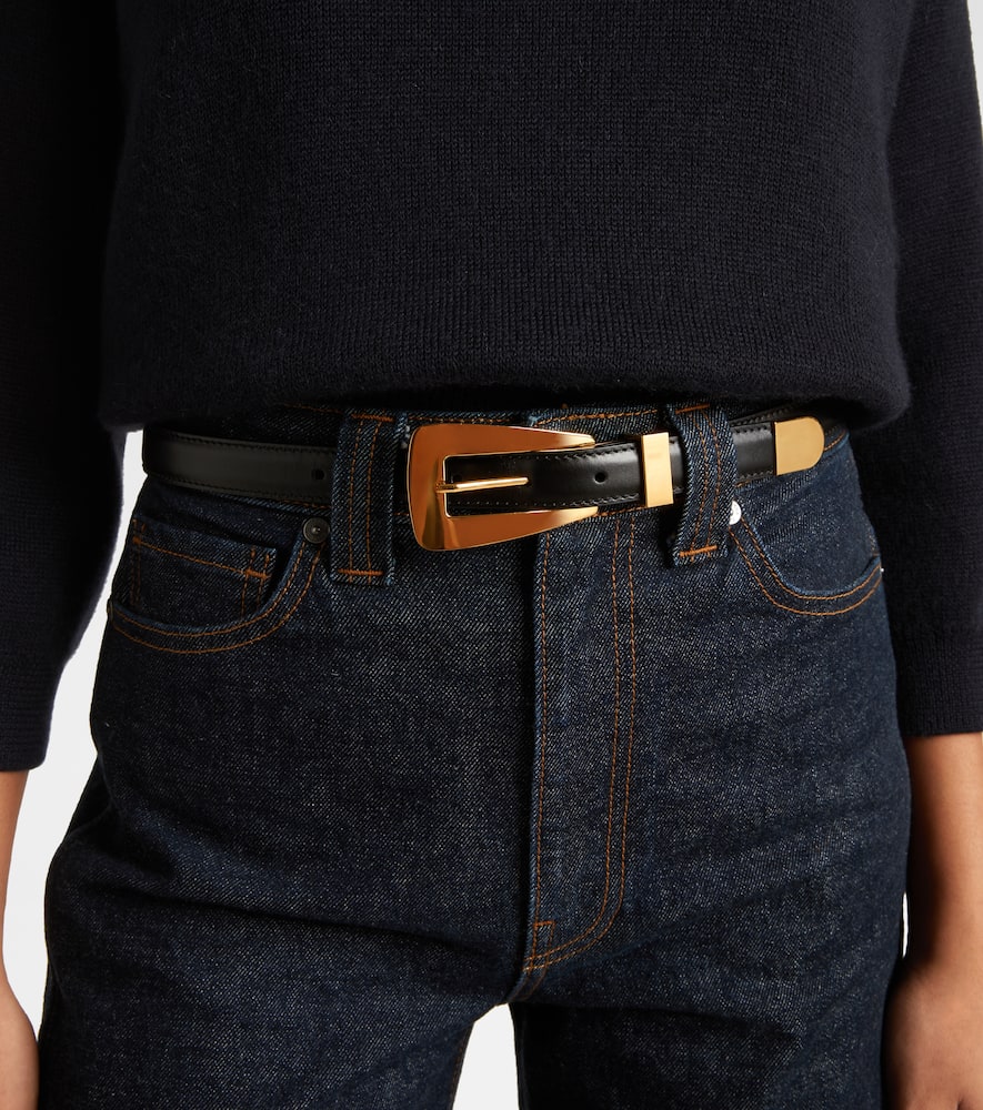 Khaite Lucca Leather Belt In Black