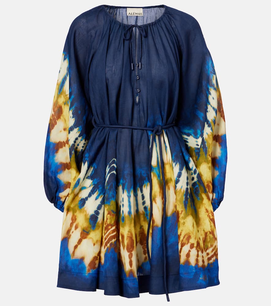 Alemais Alémais Martine Printed Ramie Minidress In Blue