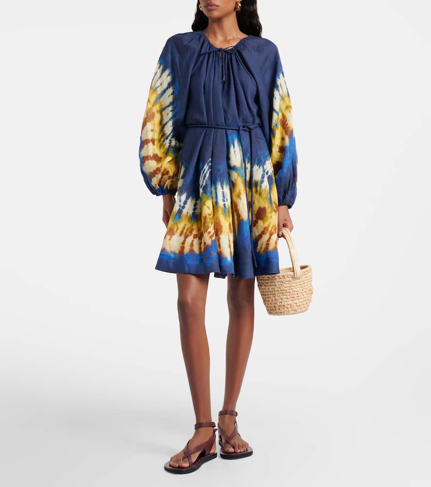 Alemais Alémais Martine Printed Ramie Minidress In Blue