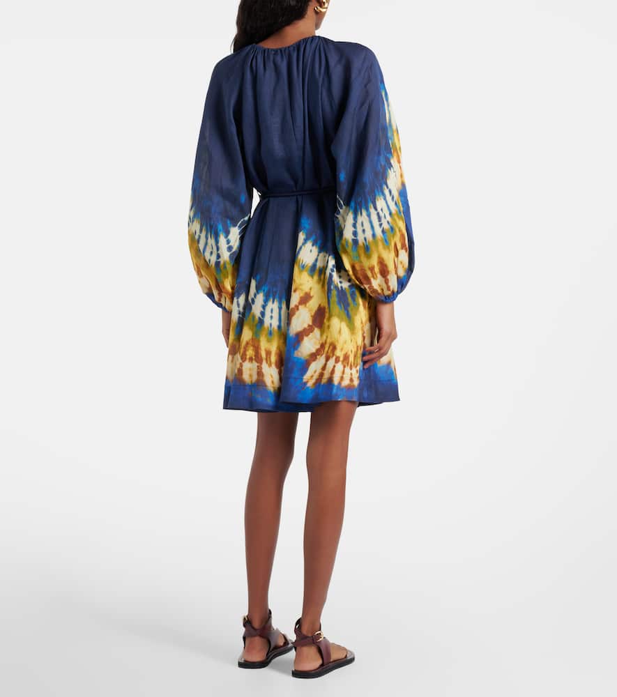 Alemais Alémais Martine Printed Ramie Minidress In Blue