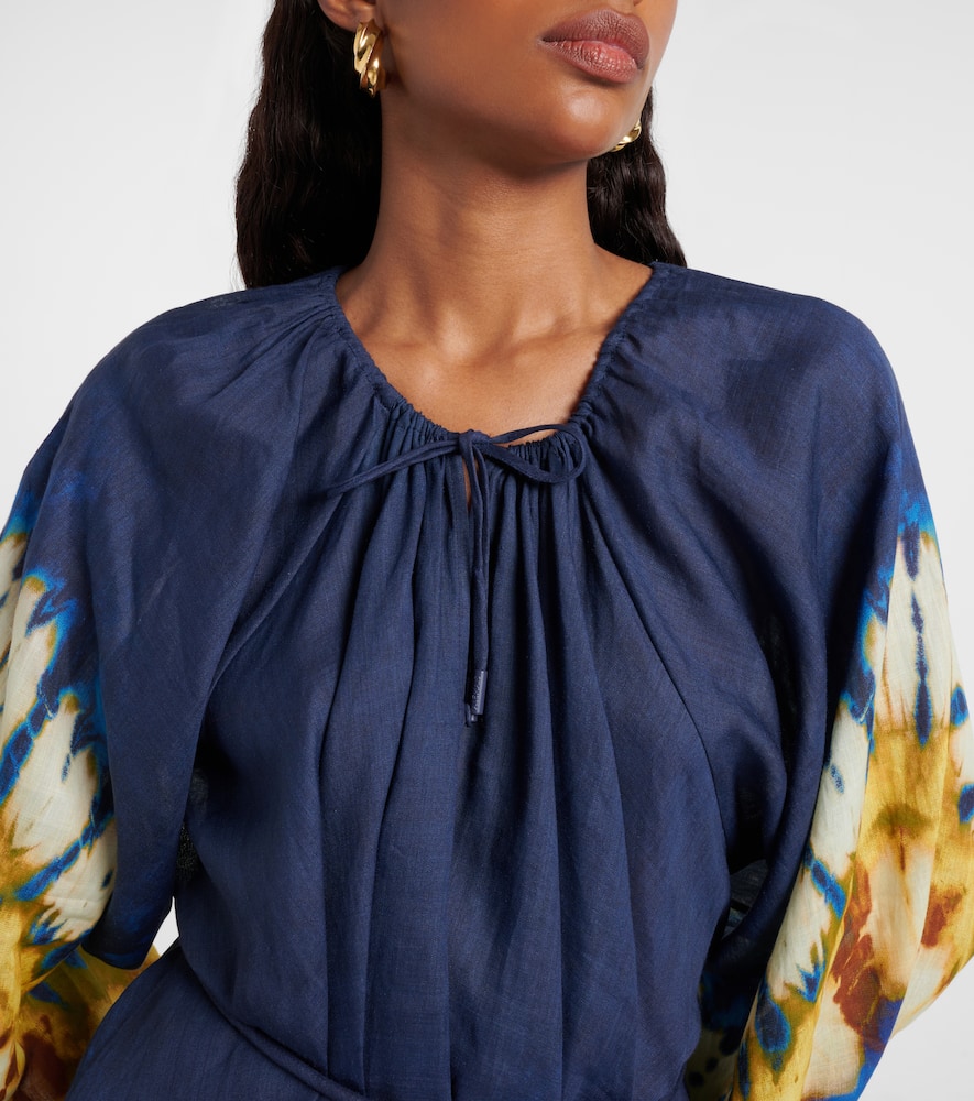 Alemais Alémais Martine Printed Ramie Minidress In Blue