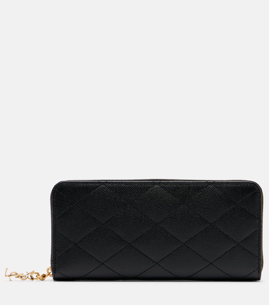 Saint Laurent Cassandre Leather Wallet In Black