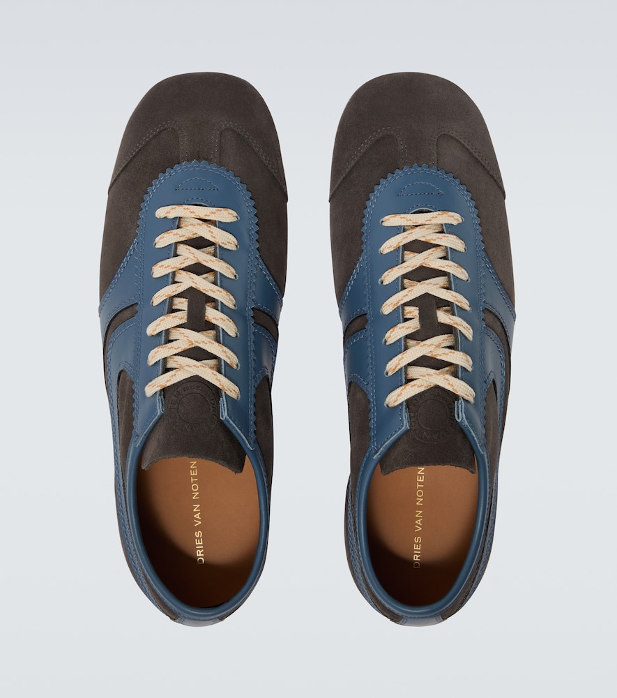  Dries Van Noten Dries Van Noten Leather-trimmed Suede Sneakers 