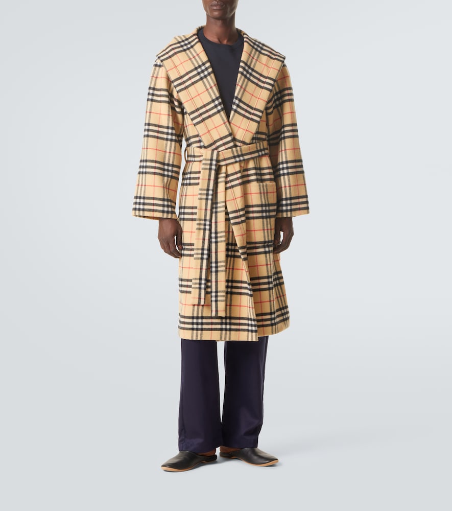  Burberry Burberry Morgenmantel Burberry Check Aus Wolle Und Kaschmir 