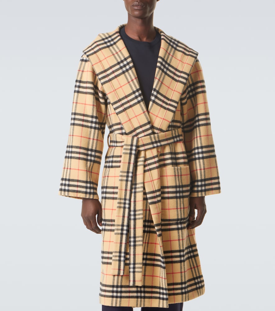  Burberry Burberry Morgenmantel Burberry Check Aus Wolle Und Kaschmir 