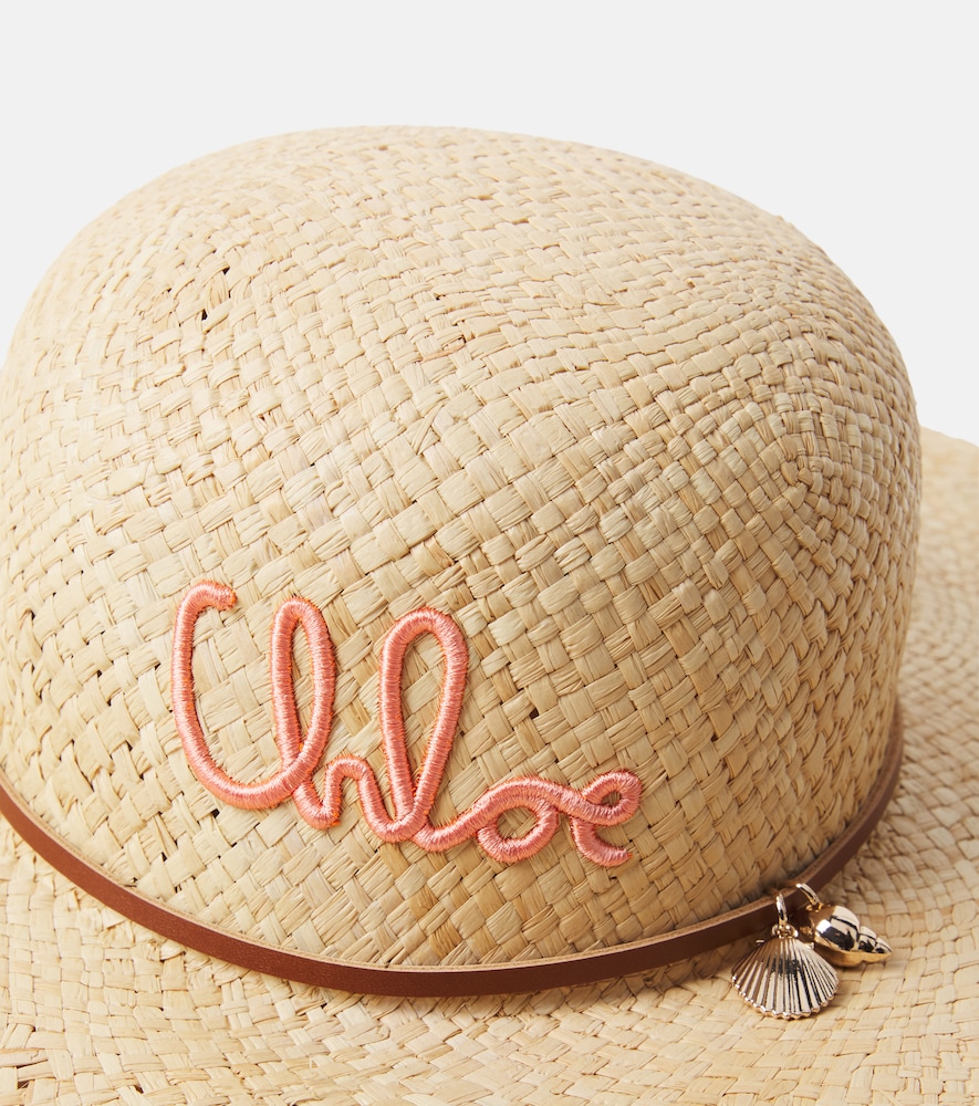  Chloe Kids Chloe Kids Logo Raffia Sun Hat 