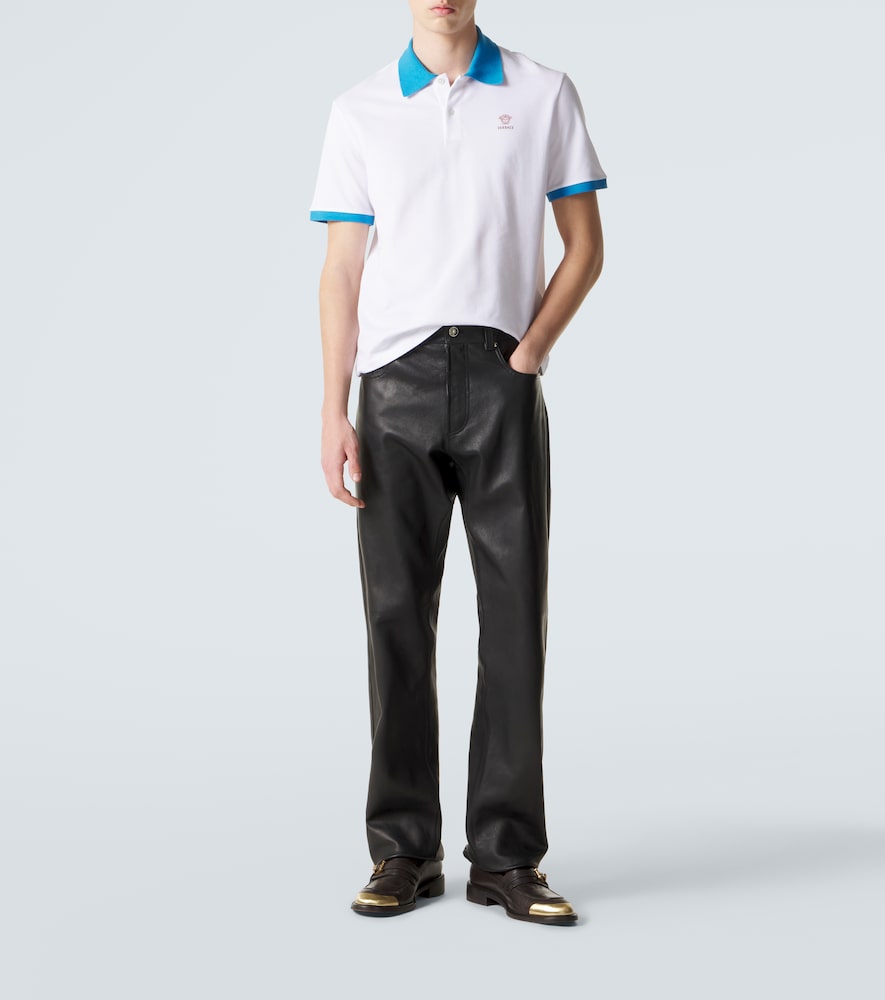  Versace Versace Polo De Piqué De Algodón Estampado 