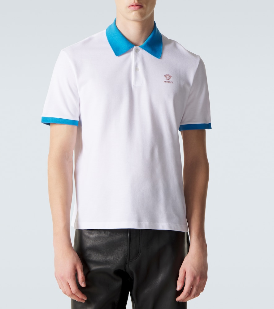  Versace Versace Polo De Piqué De Algodón Estampado 