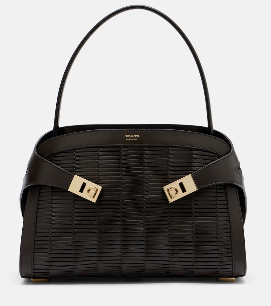 Ferragamo Hug Medium woven leather shoulder bag