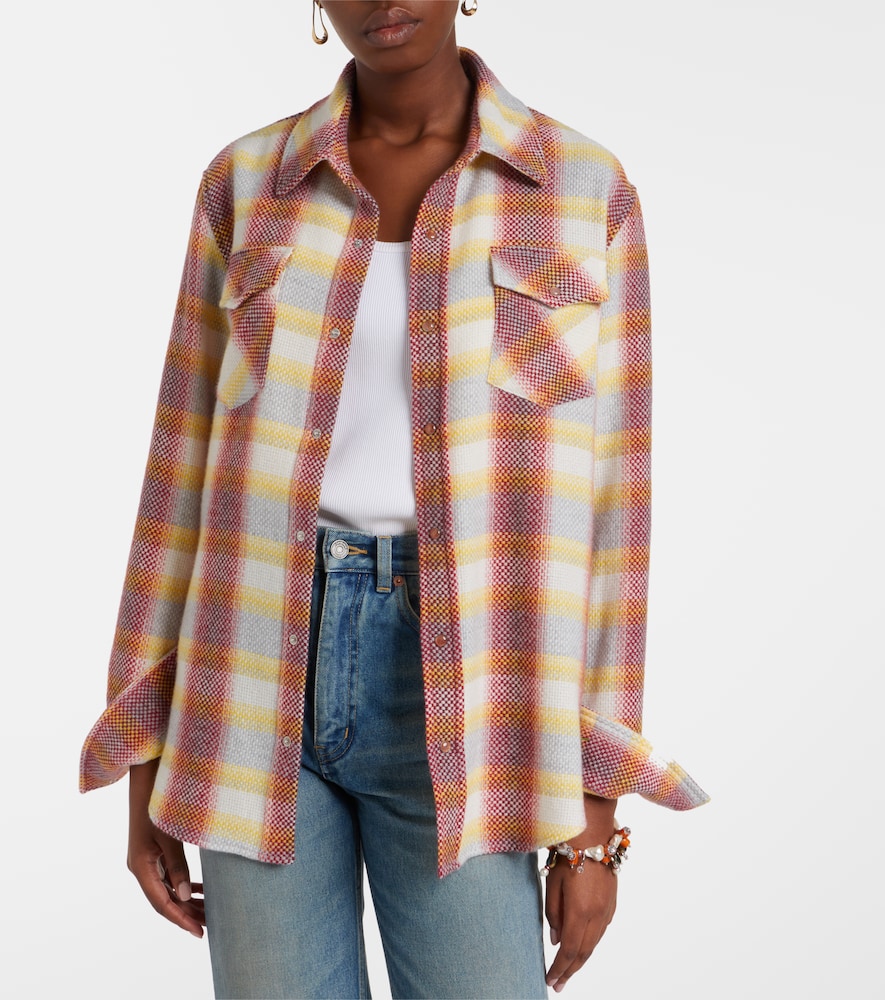 God's True Cashmere Rose Blume cashmere shirt with sunstone