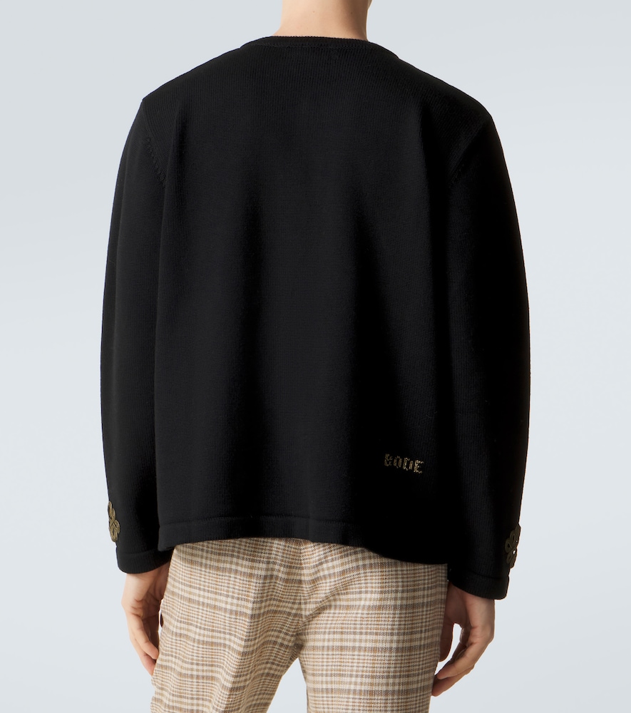  Bode Bode Cardigan Looped Frog Brodé En Laine 