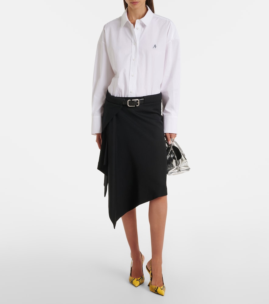 Asymmetric Virgin Wool Wrap Skirt