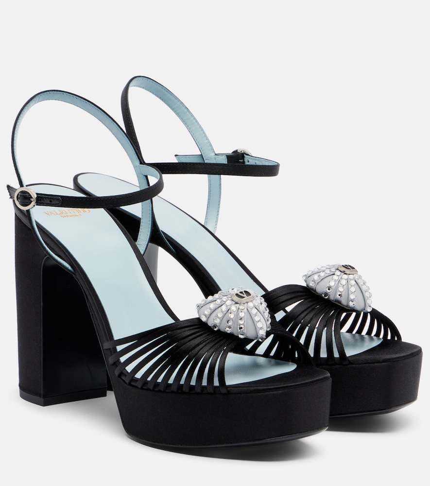 Valentino Garavani Caur Royal embellished satin platform sandals