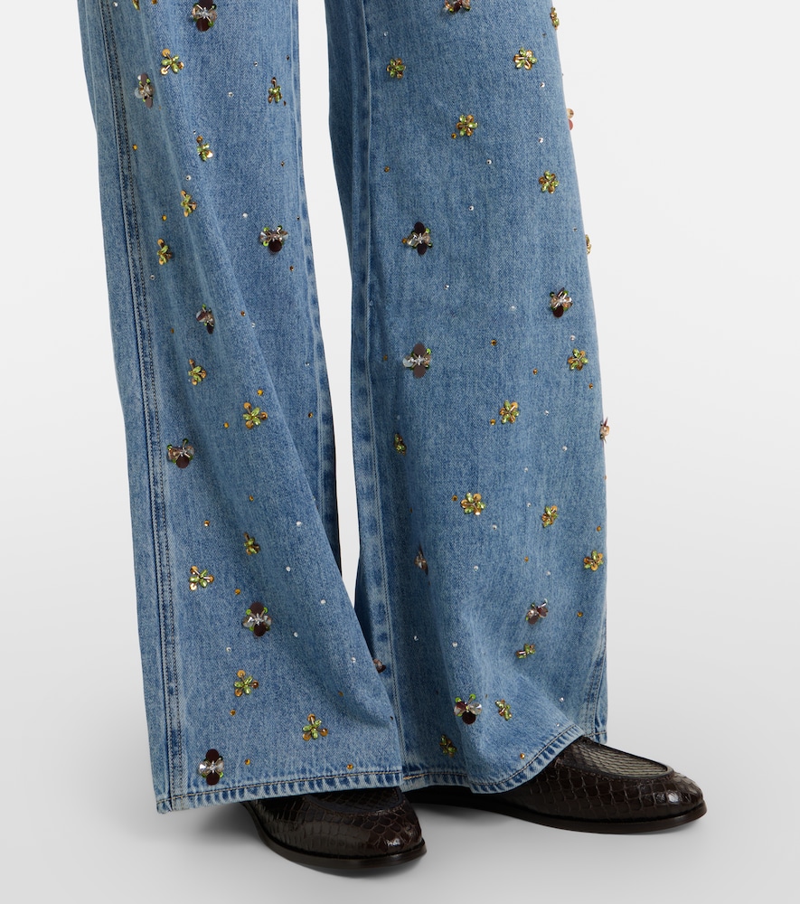  Veronica Beard Veronica Beard Kasey Embellished Flared Jeans 