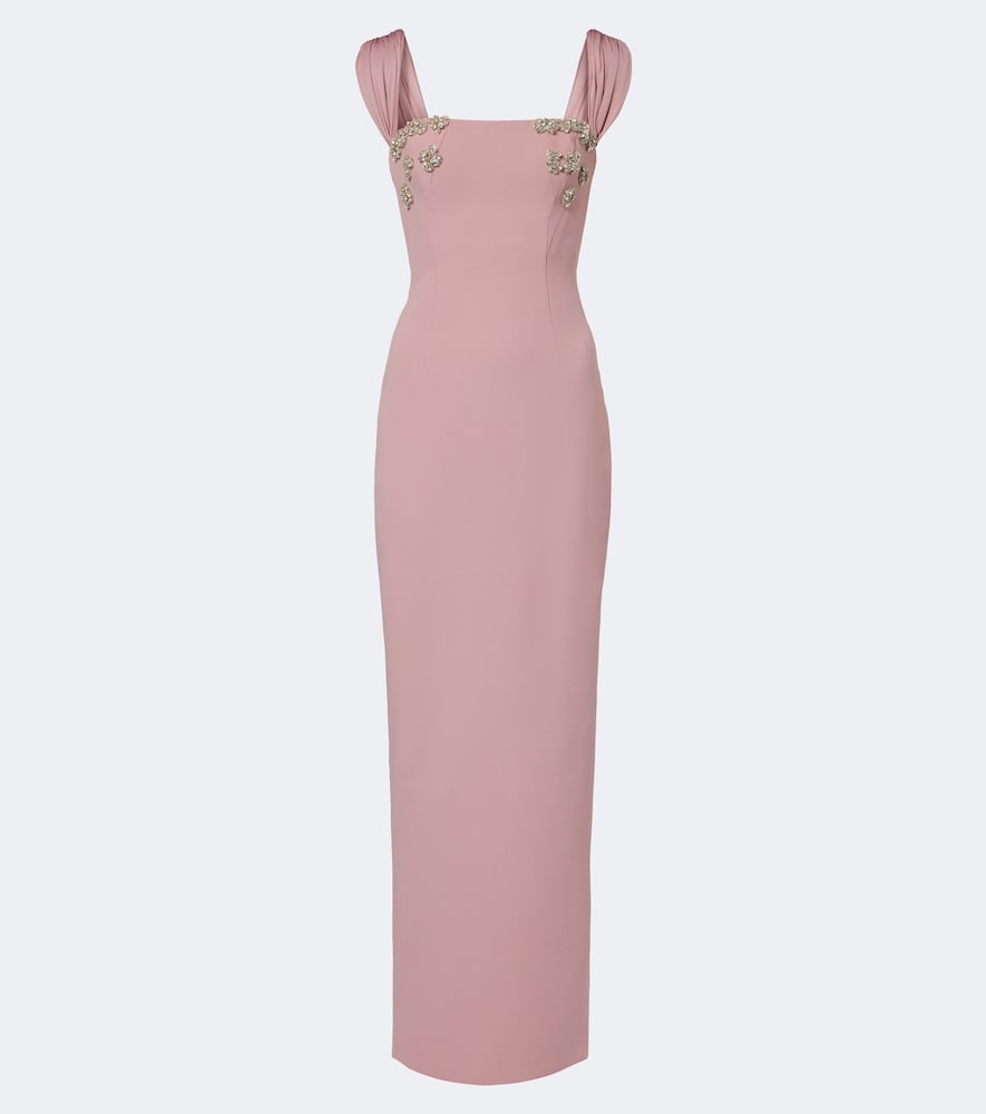 Rachel Gilbert Malia embellished crêpe corset gown