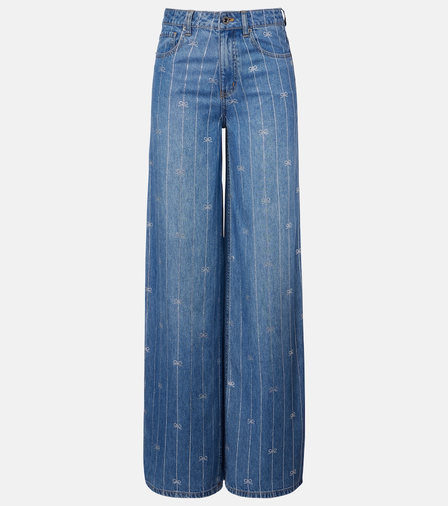 Verzierte Wide-Leg Jeans