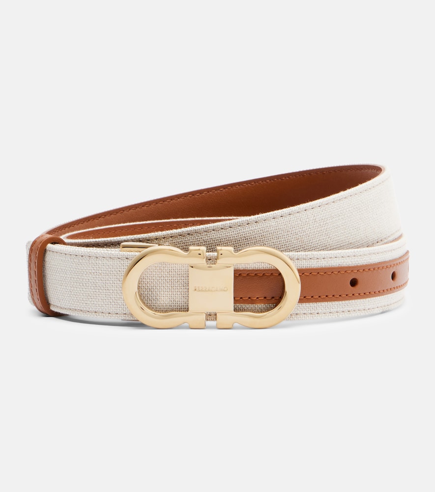 Ferragamo Gancini canvas and leather belt