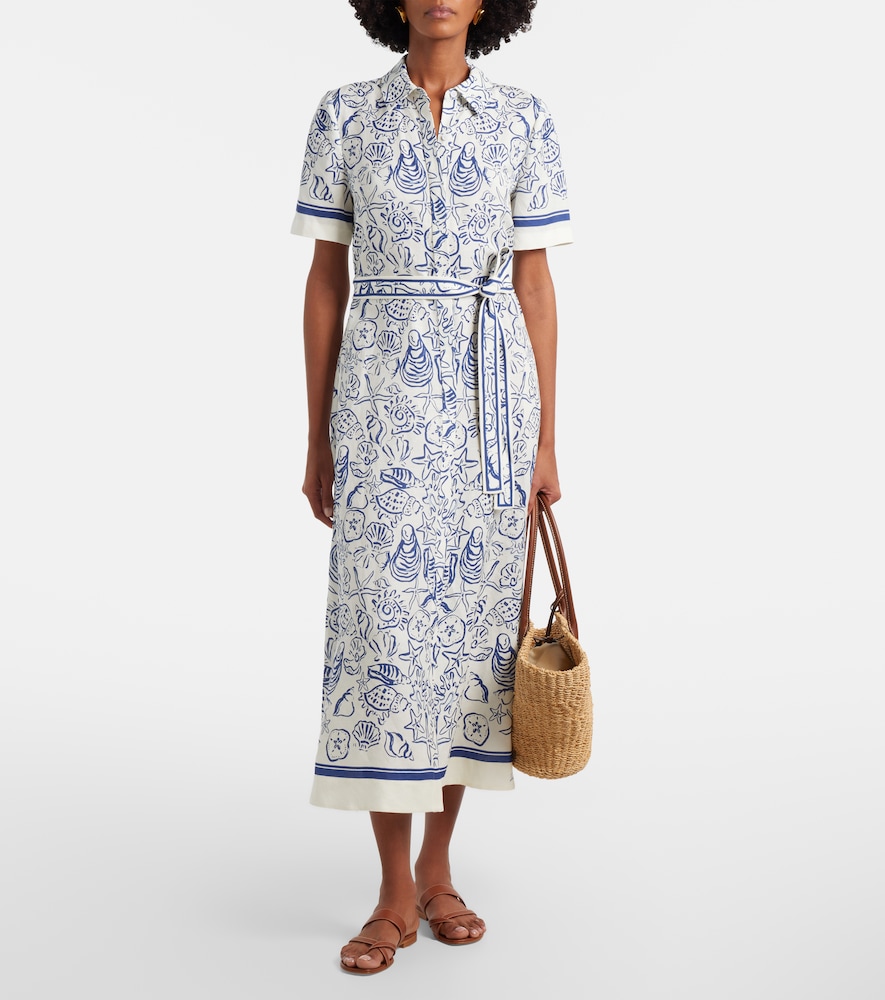 Simkhai Audria printed linen-blend shirt dress