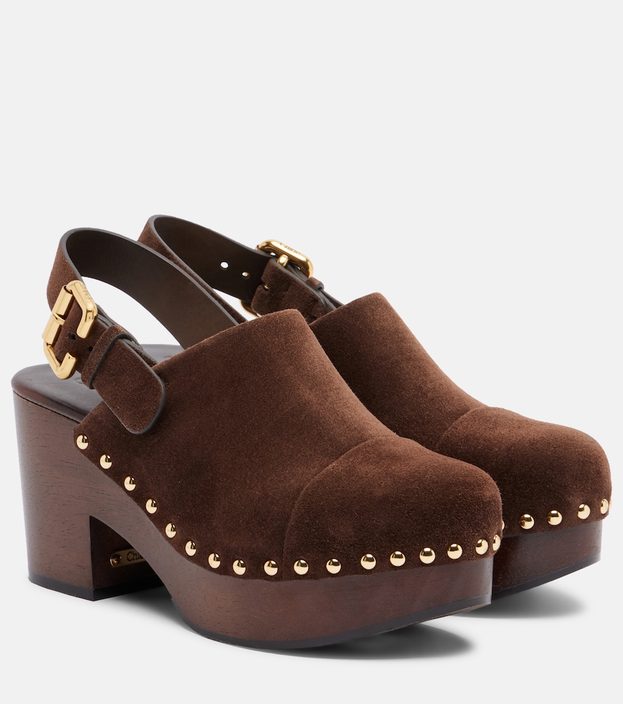 Chloé Clogs Jeannette aus Veloursleder