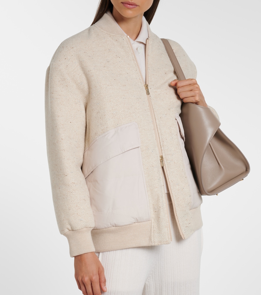 Herringbone Wool-Blend Down Jacket
