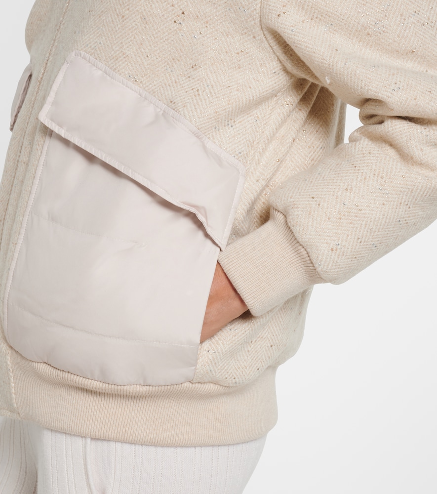 Herringbone Wool-Blend Down Jacket