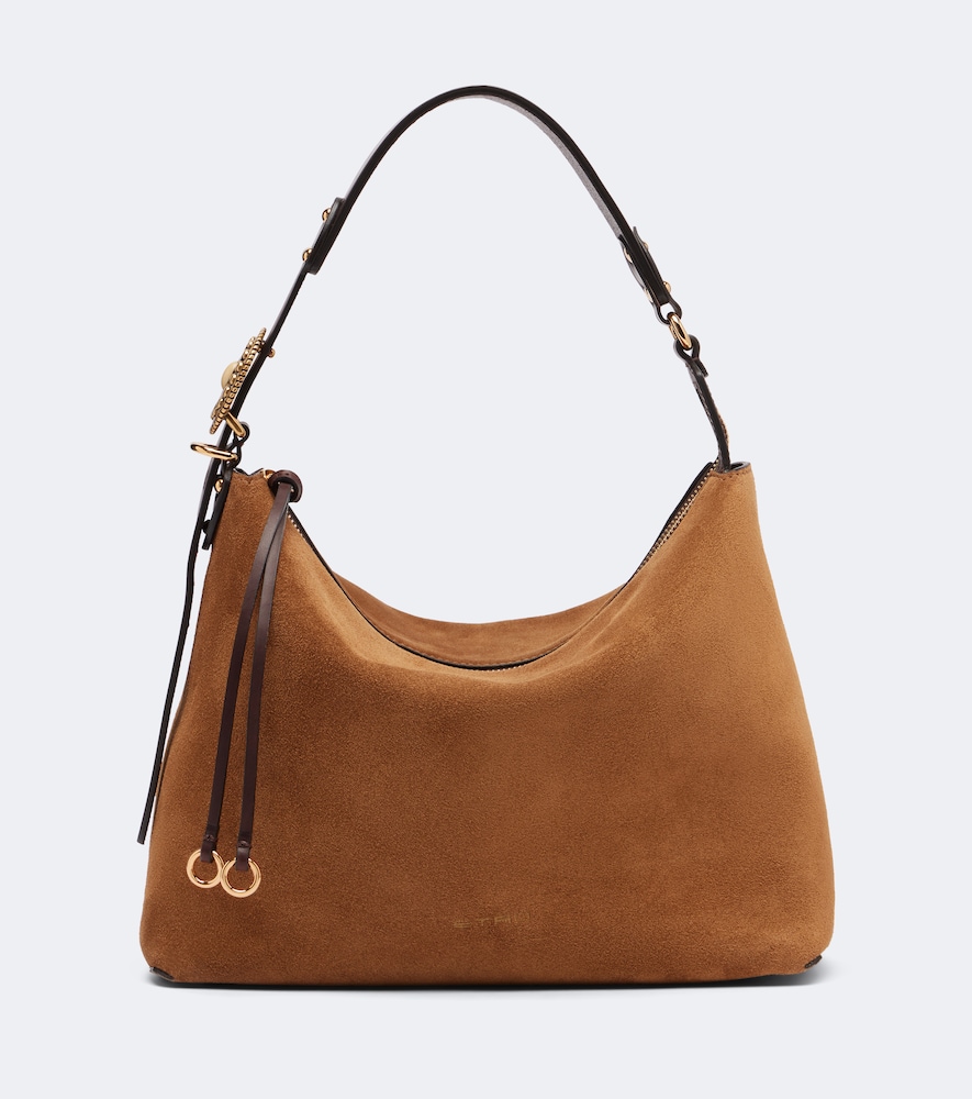 Schultertasche Medium aus Veloursleder