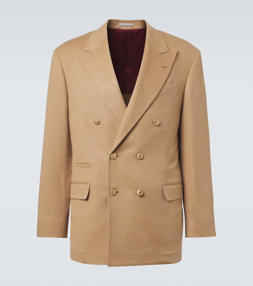 Brunello Cucinelli Men's Beige Double-Breasted Camel Hair Blazer UK Size 34 - Mytheresa