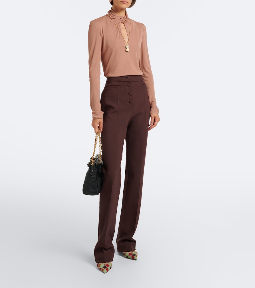 Garavani Cutout Jersey Crêpe Top