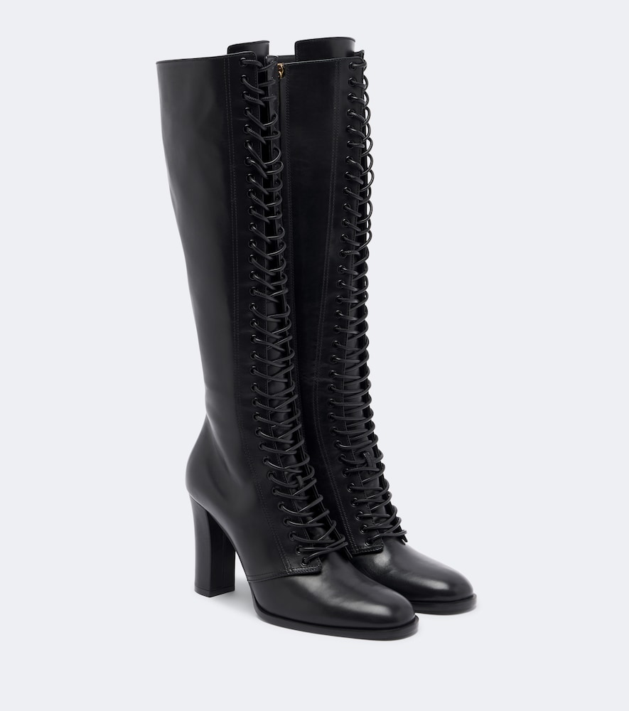 Dolce&Gabbana Women's Black Leather Knee-High Boots UK Size 4 - Mytheresa - Image 1