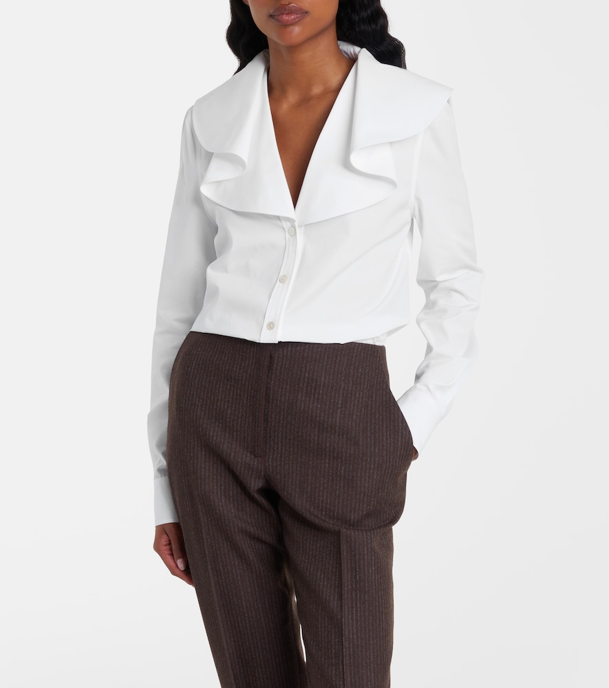 Draped Cotton Poplin Shirt